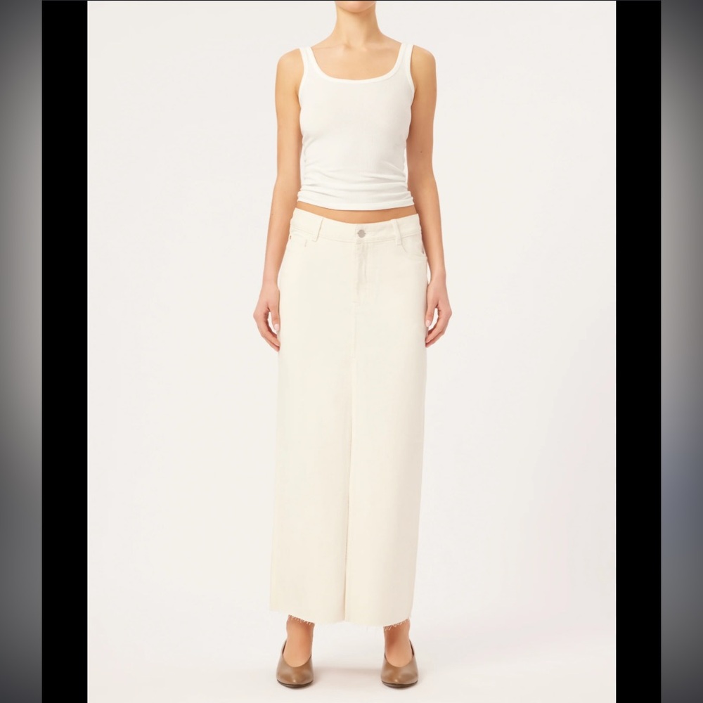 DL1961 Cream Asra Maxi Denim Skirt ($239 USD)